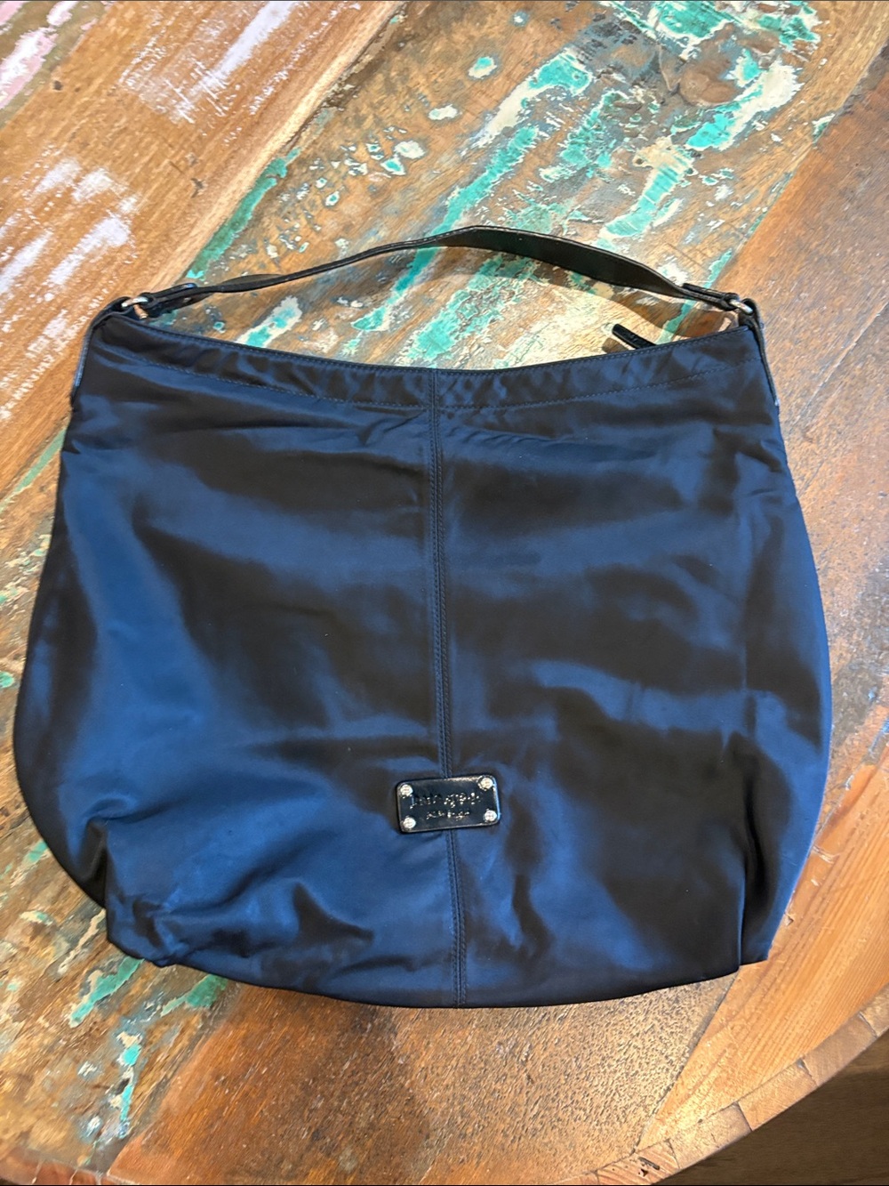 kate spade Black Nylon Shoulder Bag with Leather Strap